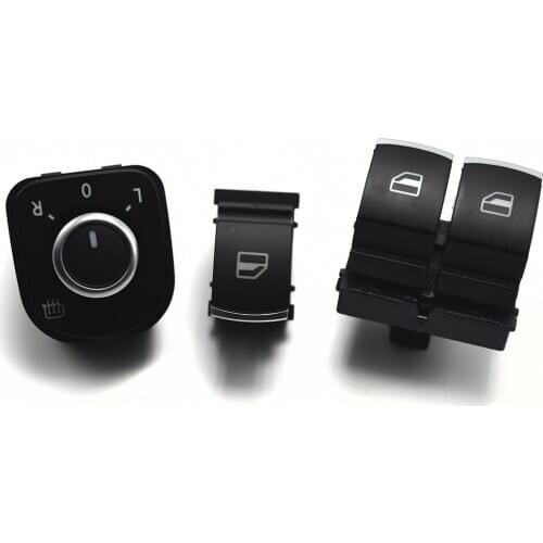 100% new!Chrome mirror switch Window Switch for Volkswagen VW passat B6 Eos Golf 5 6 GTI mk5 mk6 3PCS/SET + free shipping