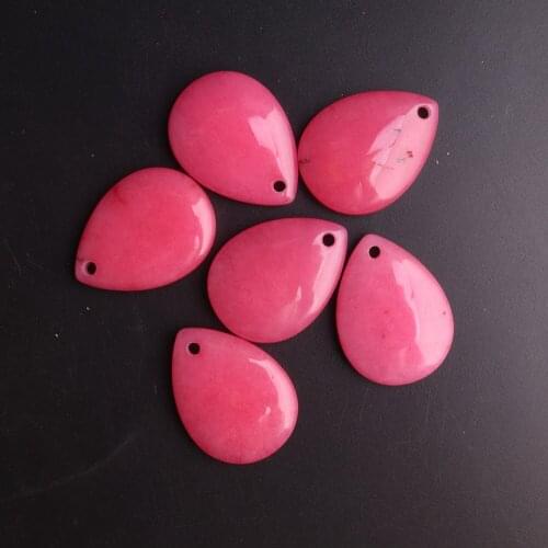 12pcs Wholesale Bulk Rose Pink Jades Pendant Natural Stone Jaspers Necklace Pendants Beads Accessories For Jewelry Making