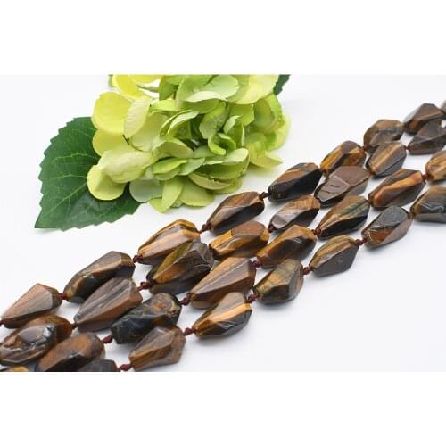 25-35mm Natural Faced Tigers eye Irregular Droplet shape stone Beads For DIY necklace bracelet jewelry make 15 "free delivery