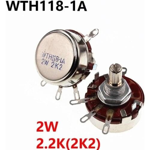 5Pcs WTH118 2W 2k2 2.2k Single Turn Carbon Film Potentiometer