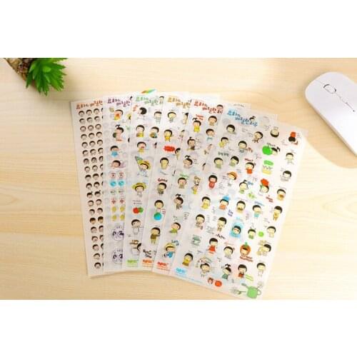 6pcs Cartoon bread girl pvc Stickers DIY Diary Scrapbook Notebook Album Cup Phone Decor Sticker Stationery School Supplies