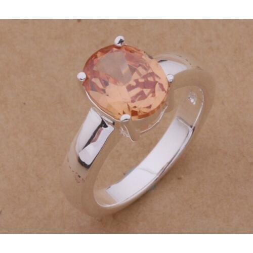AR097 Fashion Jewelry Silver Color Gifts Popular Rings For Women Orange Stone /aflaiwsa Awdajnka