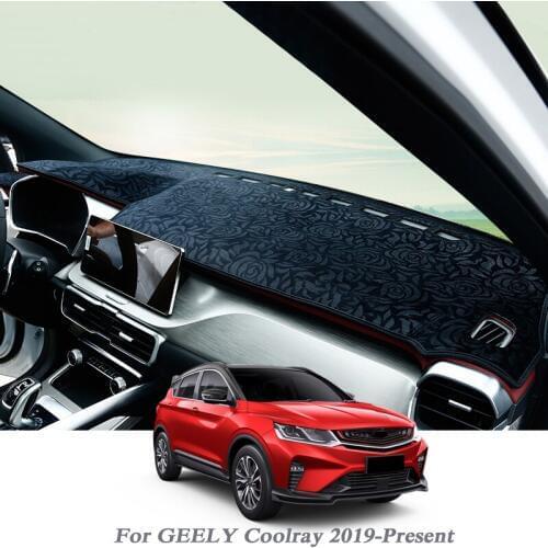 Car Styling Dashboard Protective Mat Shade Cushion Photophobism Pad Rose Pattern For Geely Coolray 2019-Present Anti slip Carpet