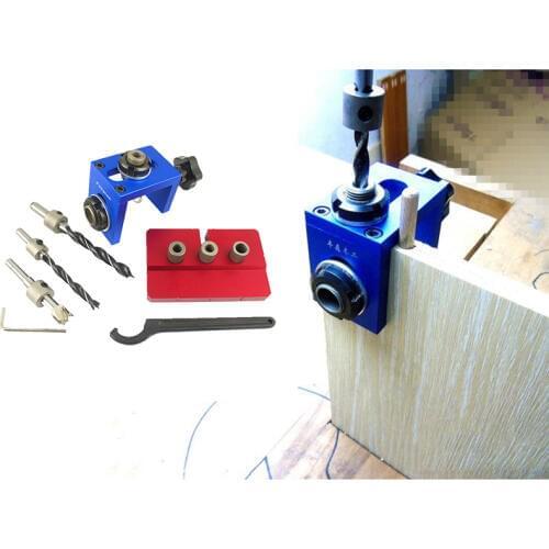 Woodworking Drilling Locator Guide Wood Dowel Hole Drilling Guide Jig Pocket Hole Jig Kit Carpentry Positioner Tool