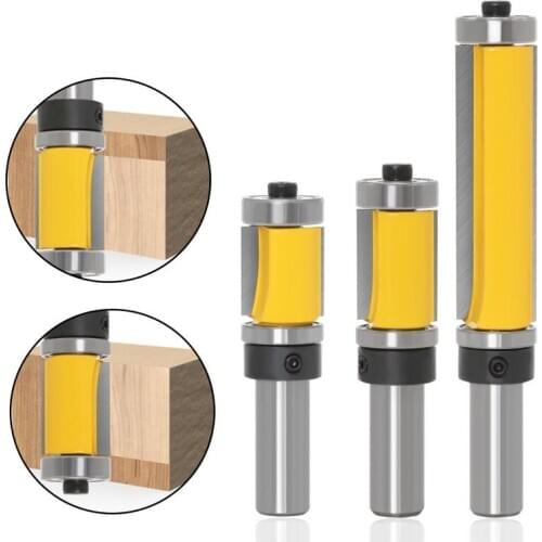1/2 12mm Shank Flush Trim Router Bit With Double Bearing For Wood Trimming And Slotting Bit Tungsten Carbide Milling Cutter