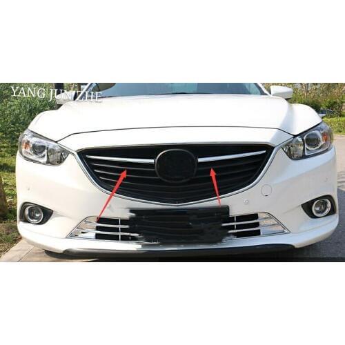 For Mazda 6 Atenza m6 Gj 2014 2015 Chrome Front Center Mesh Grille Grill Cover Trim Radiator Strips Molding Garnish Decoration