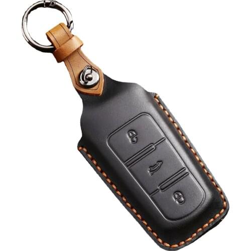 Leather Car Remote Key Fob Shell Cover Case For VOLKSWAGEN CC Passat B6 3C B7 Holder Protector car styling