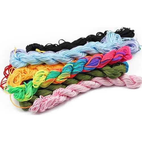 Wholesale 1mm Satin Rattail Beading Nylon Chinese knot braided Rope Cord Thread String Necklace Bracelets Jewelry Making DIY