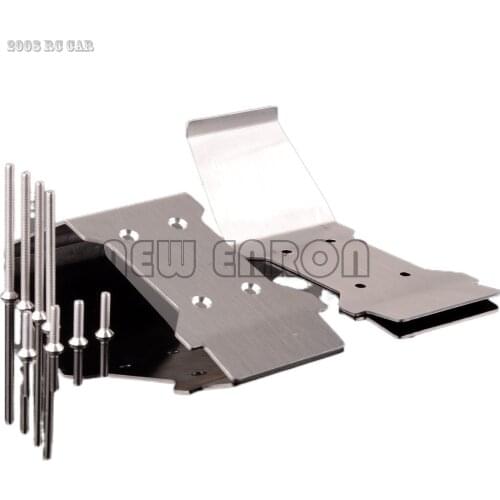 #105298 2PCS Stainless Steel Front & Rear Lowe Skid Plate FOR RC CAR HPI MINI SAVAGE XS FLUX SS RTR NEW ENRON
