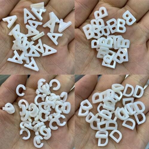 Hot Sale Natural Shell Alphabet ABC Pendants Capital Letter Seashell Pendant for Fashion Jewelry Making Necklace Earrings