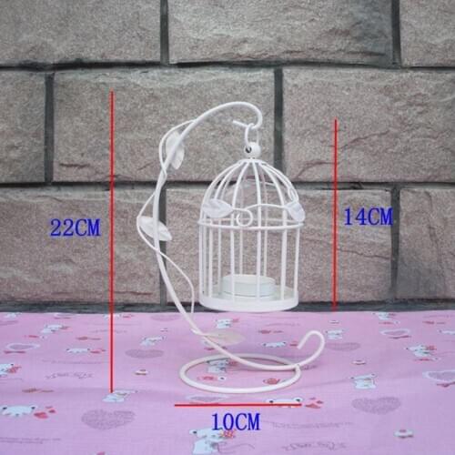 Romantic european wedding bird cage wrought iron candlestick Lantern Lamp Decor For Dinner Home