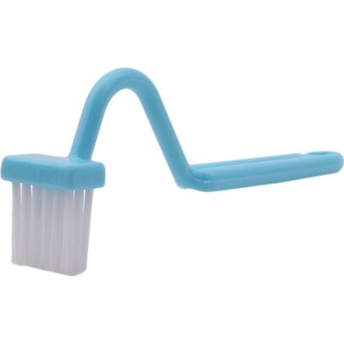 1PC 2019New Portable Toilet Brush Scrubber V-type Cleaner Clean Brush Bent Bowl Handle