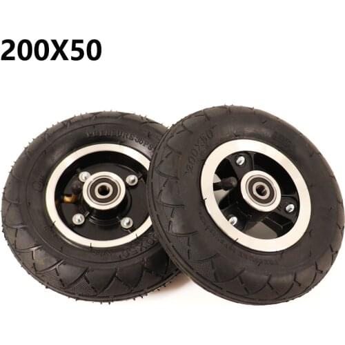 Electric Scooter Tyre With Wheel Hub 8" Scooter 200x50 Tyre Inflation Electric Vehicle Aluminium Alloy Wheel Pneumatic Tire