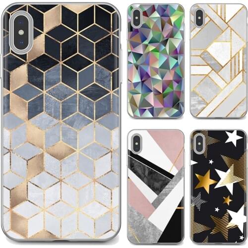For Samsung Galaxy A10 A40 A50 A70 A3 A5 A7 A9 A8 A6 Plus 2018 2015 2016 2017 Silicone Cover Bag Marble Line Geometric Graphic