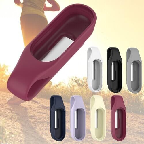 Silicone Soft Case For Xiaomi Mi Band 5 4 3 Steel Clip Lightweight Comfortable Cover For Xiaomi Mi Band 5 Corrosion Resistant