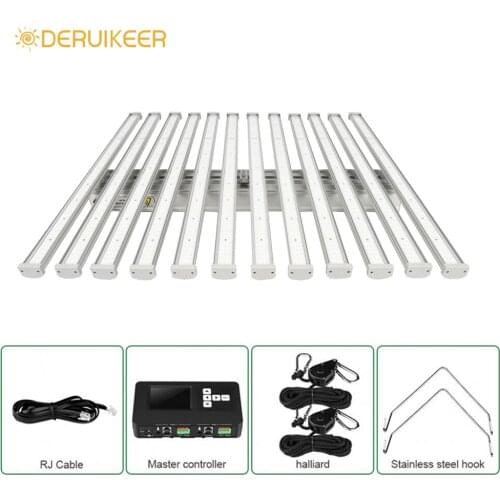 Deruikeer Led Grow Light 12bars 960W Samsung LM301h Full Spectrum Sunlike UV IR For Greenhouse Dimmable Seed Veg Flower 2021