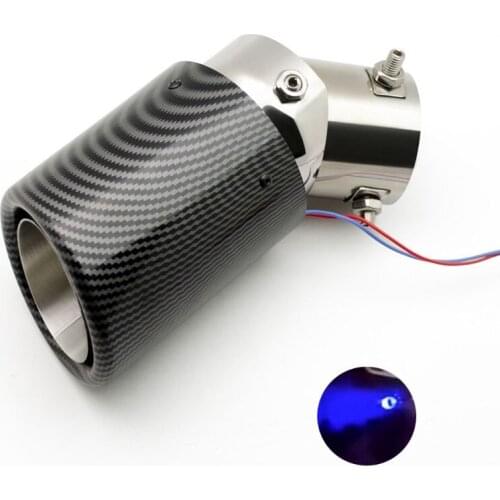 Universal Car Muffler Modify Exhaust Pipe Carbon Fiber LED Luminous Turbo Sport
