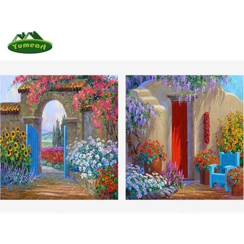 YUMEART Diamond Painting Natural Pattern Handmade Diamond Embroidery Landscape Mosaic Stitch Suit Picture Beautiful Gift