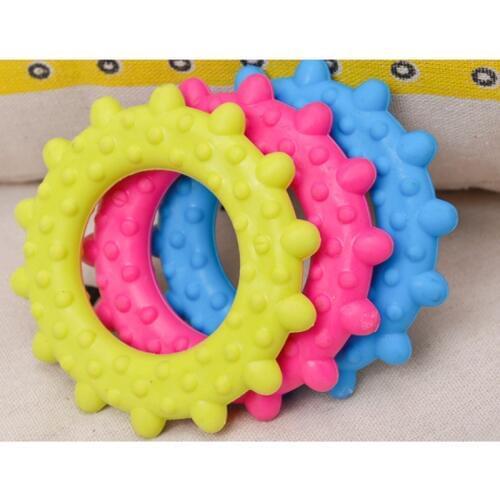 1pcs Hot Sale Pet Dog Toys Cute TPR Sun Shaped Toy Rubber Resistant Interactive Bite Clean Teeth Chew Training Toy Dog Supplies