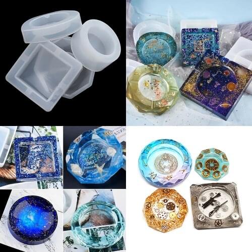 1pcs Ashtray Craft Silicone Mold Crystal Transparent Epoxy Resin Mold for DIY Casting Jewelry Making Decoration Accessories Tool