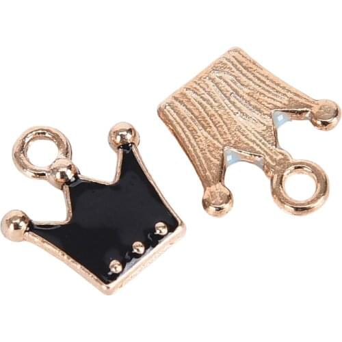 10Pcs/Set Enamel Alloy Little Crown Charms Pendant Jewelry DIY Making Craft Gift For Necklace Bracelet Making Accessaries