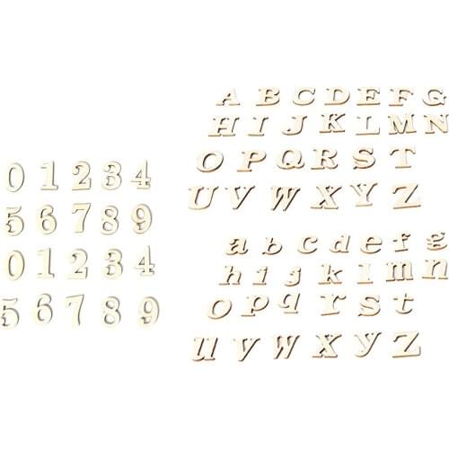 124pcs 0-9 a-z Wooden Wedding Place Table Number Letters Decorations - 1 Set 0 to 9 Numbers + 2 Set A-Z Letters