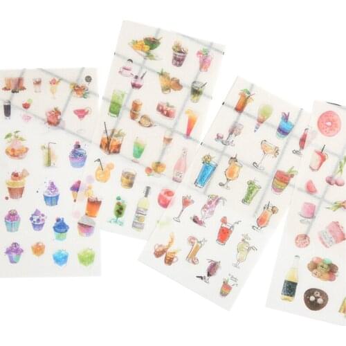 15packs/lot New Afternoon Tea Time Decorative Scrapbooking Stickers Transparent PVC DIY Diary Album Sticker Label Wholesale