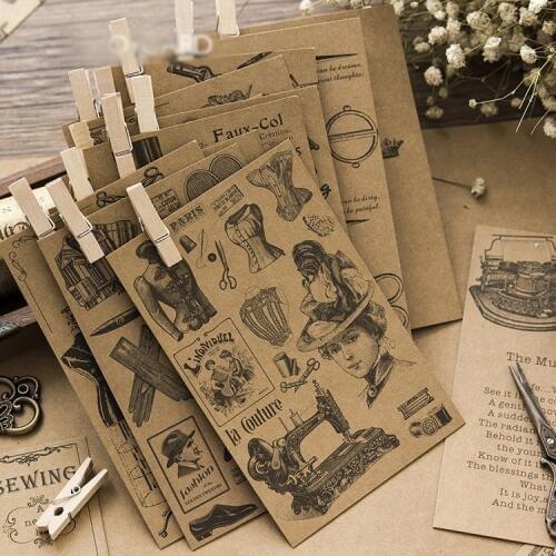 30pcs Modern Time Kraft paper card multi-use as Scrapbooking party invitation DIY Decoration gift card message card postcard