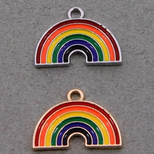 6Pcs Enamel Rainbow Cloud Flowers Charms Beads DIY Earrings Bracelet Pendant Neacklace Accessories For Jewelry Making