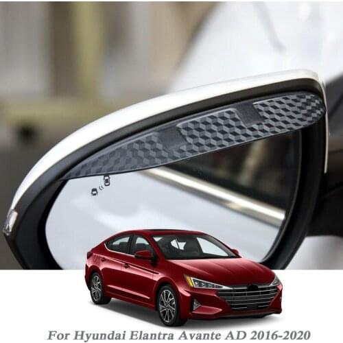 Car Rearview Mirror Rain Eyebrow Auto Shield Snow Guard Sun Side Visor Shade Protector For Hyundai Elantra Avante AD 2016-2020