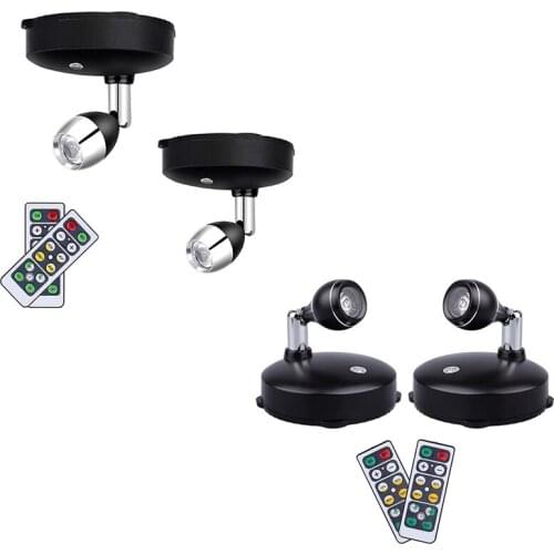 Wireless Spotlight Indoor,Battery Operated Accent Lights Art Lights for Paintings,LED Wall Light with Remote (2 Pack)