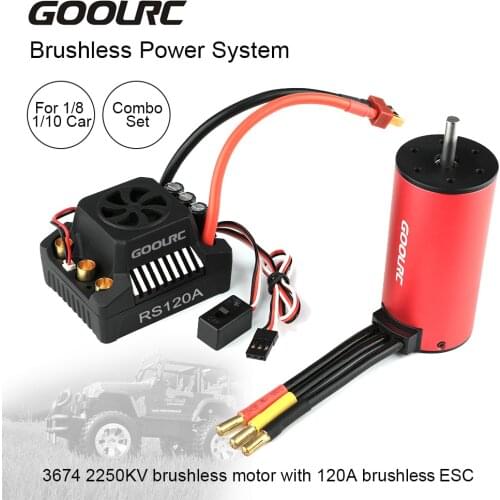 GoolRC 3674 2250KV Brushless Motor 120A ESC Brushless Electronic Speed Controller 6V/3A BEC for 1/8 1/10 RC Car Crawler Truck