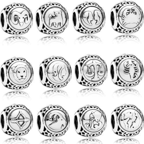 12 Constellations Beads for Jewelry Making DIY Aries Libra Cancer Pisces Gemini Taurus Virgo Leo Capricorn Charms Bracelet Women