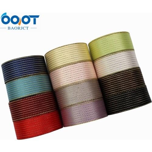 Bronzing stripes Grosgrain Ribbon 10 yards DIY handmade clothing accessories Headwear Gift packaging decoration L-20710-650