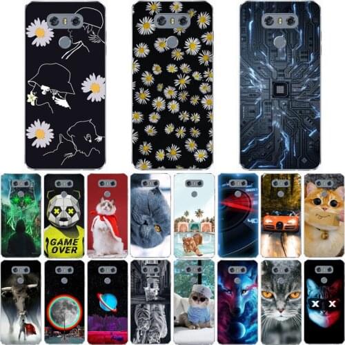 For LG G5 for LG G6 Case Wolf Silicon TPU Fundas for lg g 5 for lg g 6 Cat Animal Shell Bag Housing Phone Cases