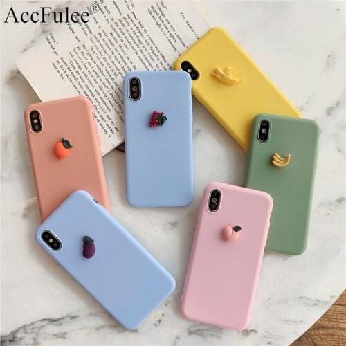 Cute Matte 3D Fruit Case for iPhone 5S SE 2020 6 6S 7 8 Plus XR XS 11 12 Pro Max lovely Banana Soft Back Cover