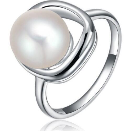 COWNINE Trendy Brand Ring Real Plated Genuine Austrian Crystal Ball Rings For Women Fashion Simulated Pearl Ring