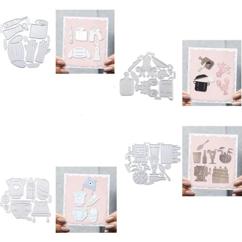 Baby Clothes Wine Drinkware Cooking Supplies Metal Cutting Dies for DIY Scrapbooking Cards Craft 2020 New