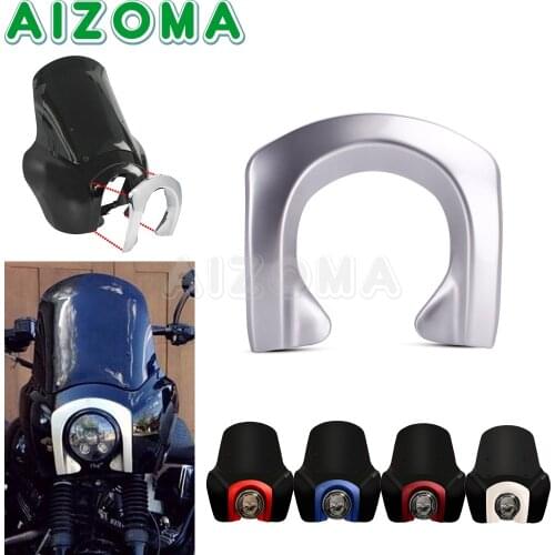 For Harley Dyna Fat Bob Street Bob Wide Glide Low Rider Motorcycle ABS Silver Front Headlight Fairing Bezel Trim Cover 6 Colors