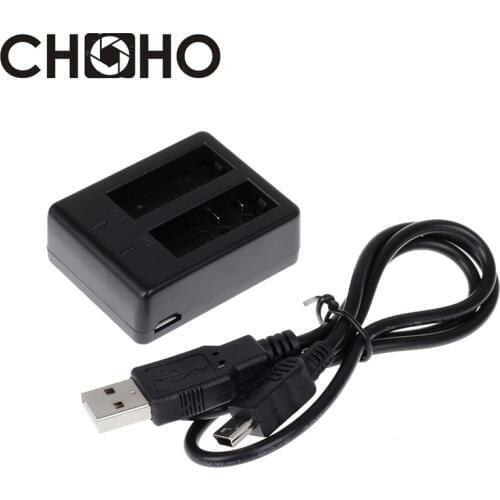 Dual Port Battery Charger LED 2 Ports + USB Cable for Sjcam M10 Sj4000 Sj5000 Sj 5000 Action Camera Sj9000 Accessory