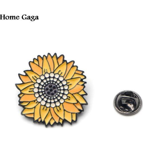 Homegaga Van Goghs sunflower Zinc pride pins para backpack clothes metal badges brooches for bag shirt hat shoe insignia D0805