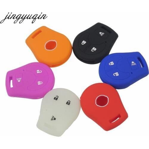 Jingyuqin Silicone Key Case Cover for Nissan March Tiida Altima Armada Cube Juke Maxima Pathfinder Rogue Sentra Versa micra