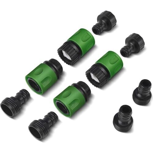 Quality Garden Quick Connect Release Water Hose Fittings Plastic Connectors, Male & Female 3/4 Inch GHT 10Pcs
