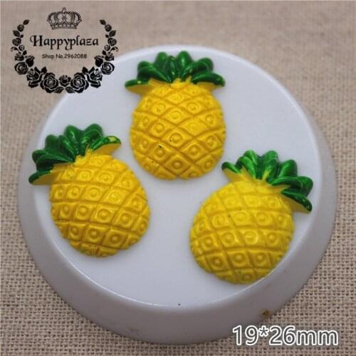 10pcs Kawaii Resin Simulation Fruit Pineapple Miniature Food Art Supply DIY Phone/Craft Decoration,18*25mm