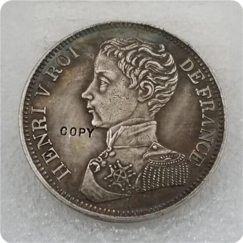 COPY REPLICA 1831 France Henri V 5 Francs Coin COPY FREE SHIPPING