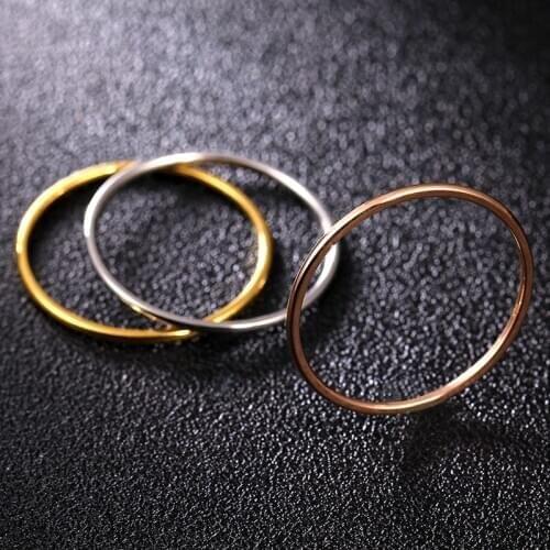 1MM New Punk Joint Brief Thin Titanium Finger Ring Gold Diameter 1Pcs Wholesale Couples Tail Ring