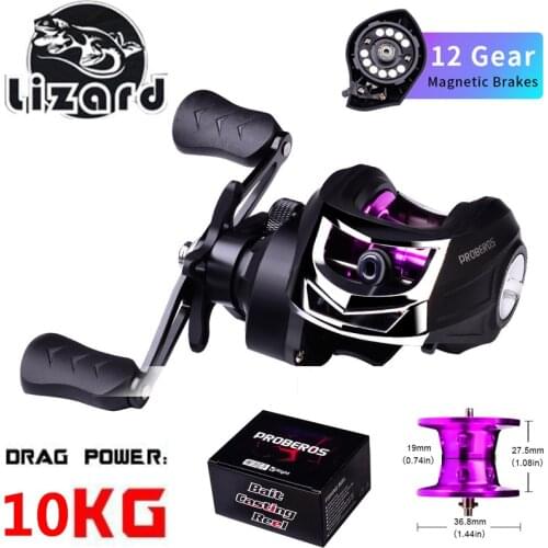 LIZARD Low profile reel Bait casting Fishing reel Baitcasting Fishing reels 7.2:1 10kg Max Darg Metal Cup Fishing Reel