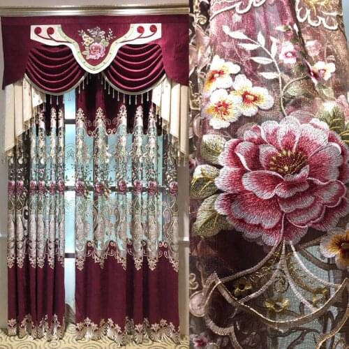 New Curtains for Dining Living Bedroom Room Custom Luxury European Water Soluble Embroidery Screens Valance
