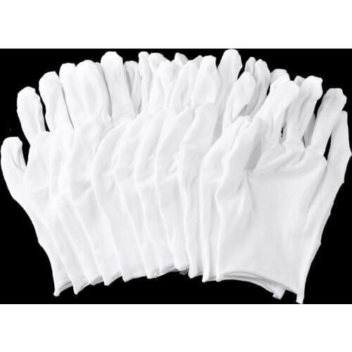 6Pairs White Cotton Gloves Soft Thin Gloves Hand Protector Work Gloves Easy Clean Anti Dust Multi For Household Ourdoor Working