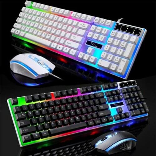 1 Set LED Gaming Keyboard Mouse For PC Laptop PS4 Xbox One USB Wired 104 keys Keyboard & Mouse Computer Peripjerals Accessories